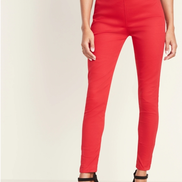 NWT Old Navy Red High-Waisted Pants - Picture 2 of 5